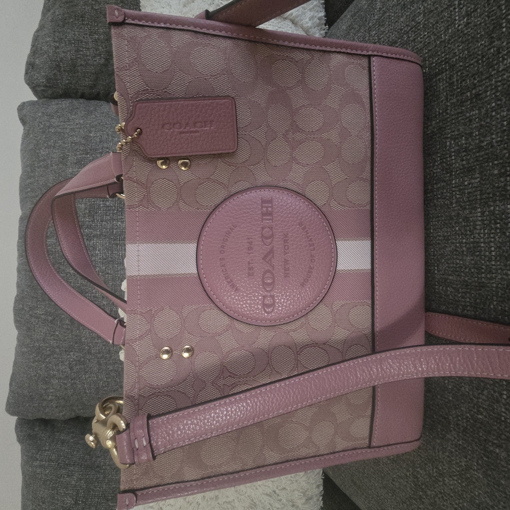 Coach Pink Dempsey Crossbody Tote Like New - Picture 7 of 10